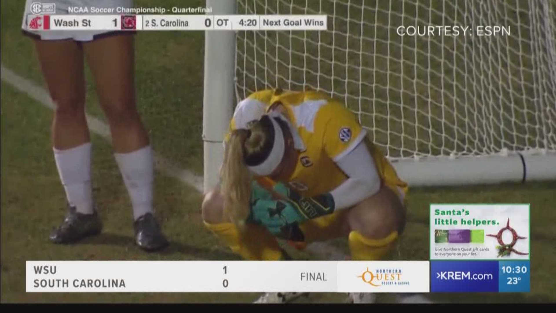 The WSU Cougars women's soccer team has made it to the College Cup - the national semifinals - for the first time in school history off of an overtime winner.