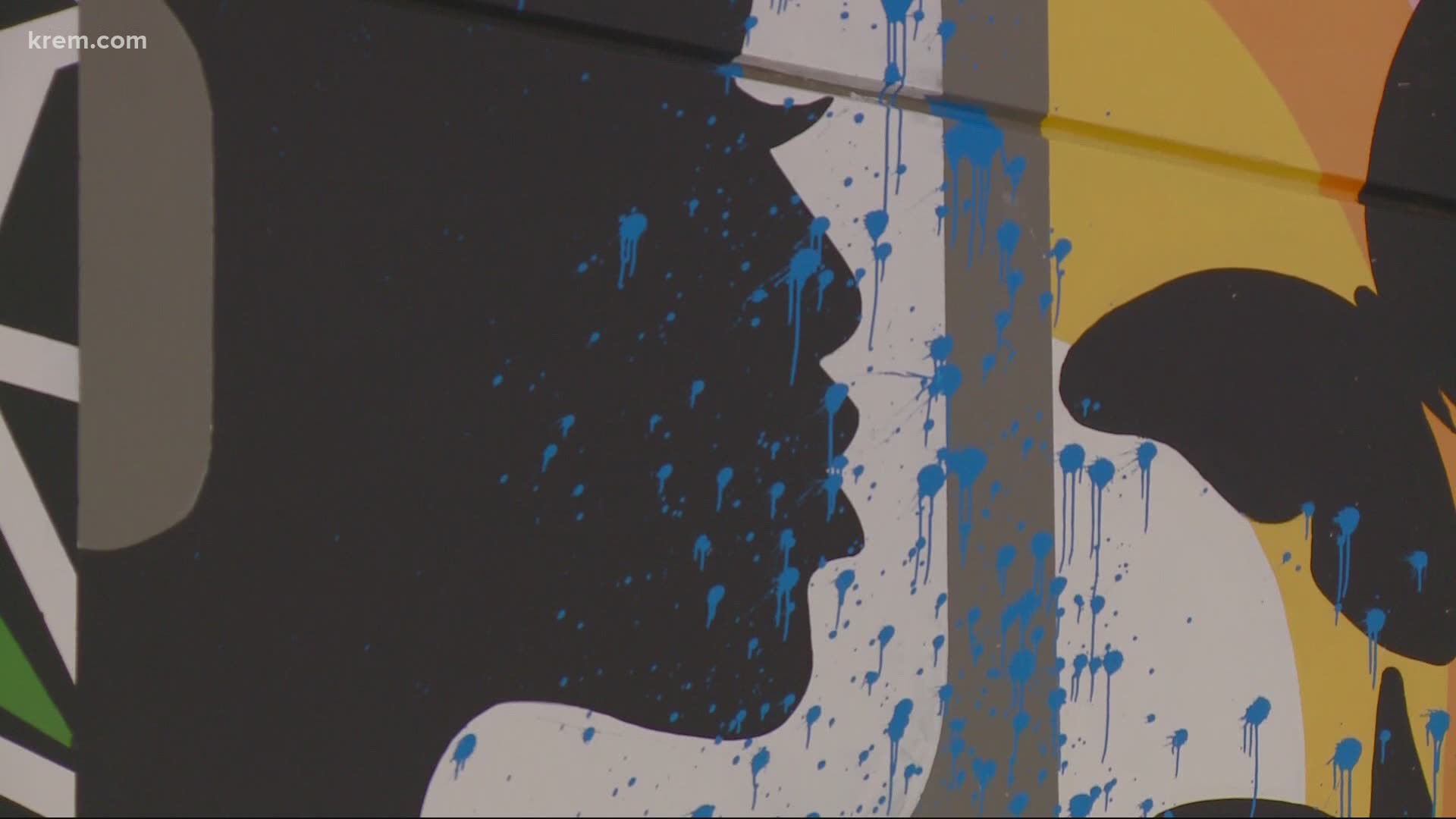 It appears someone threw three different colors of paint on the mural. Spokane police said a police report had not been filed.