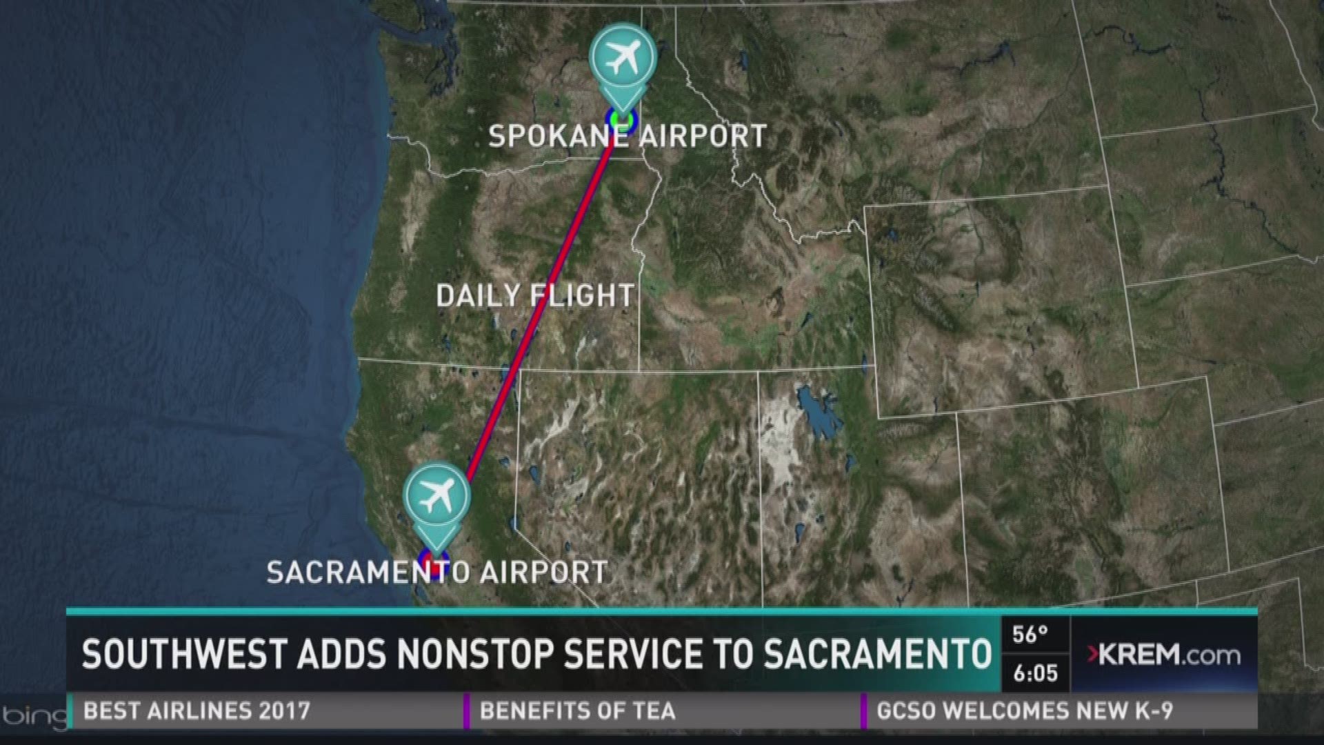 KREM 2 reports on new nonstop flights from Spokane.