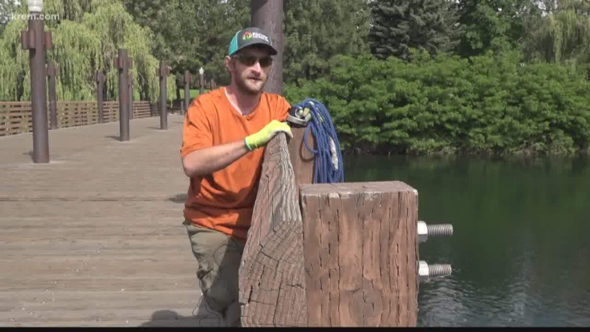 Members of the club are using magnets that can hold thousands of pounds to sweep the Spokane River for old treasures.