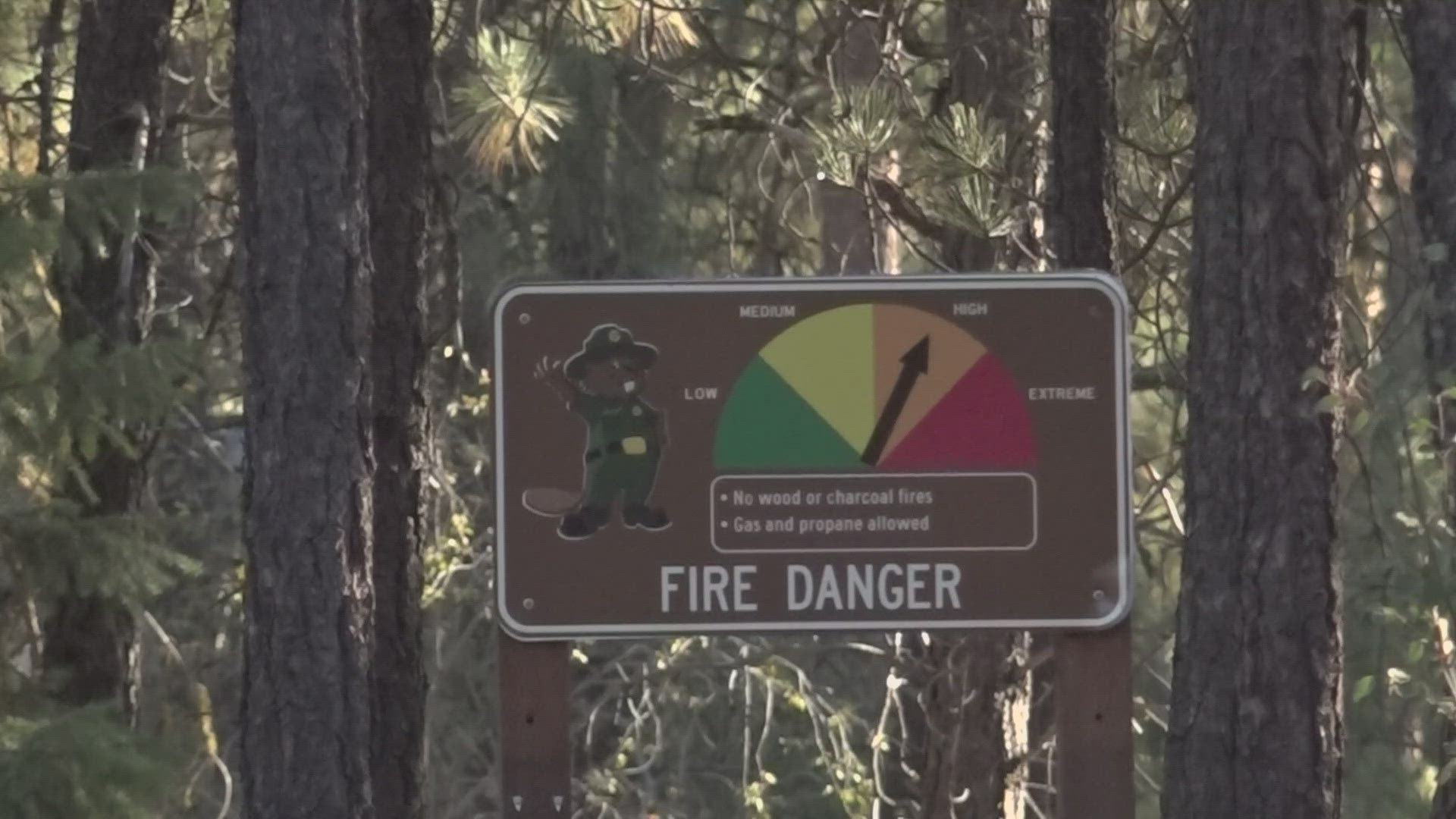 No campfires are allowed due to the risk of unwanted sparks, and the holiday weekend is riskier than previous days.