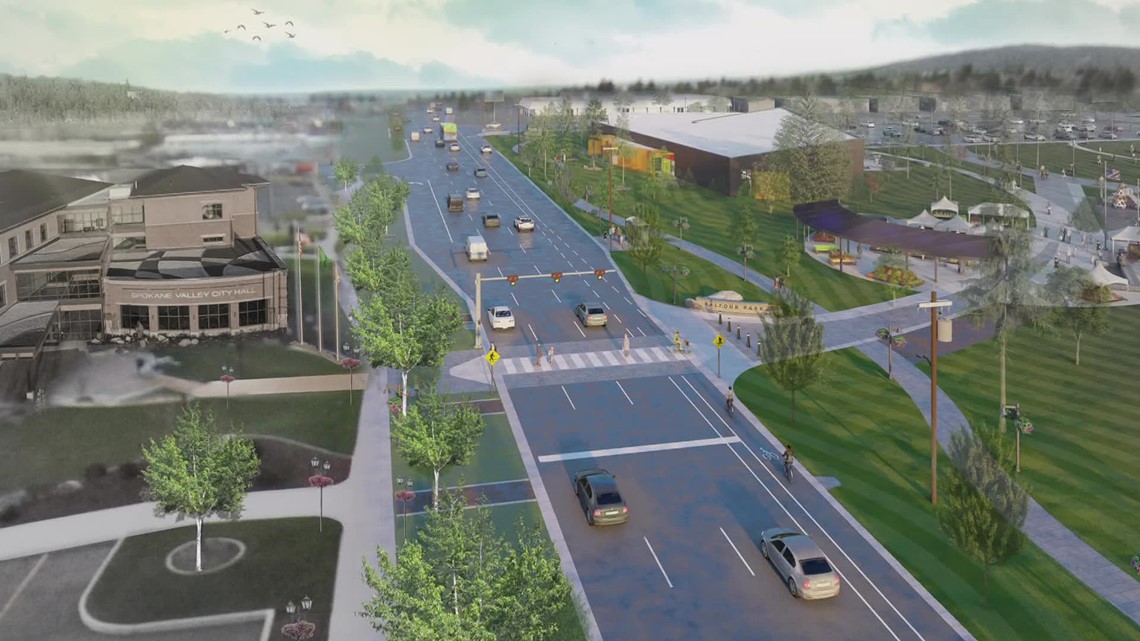 Sprague Avenue lane reduction project begins in Spokane Valley