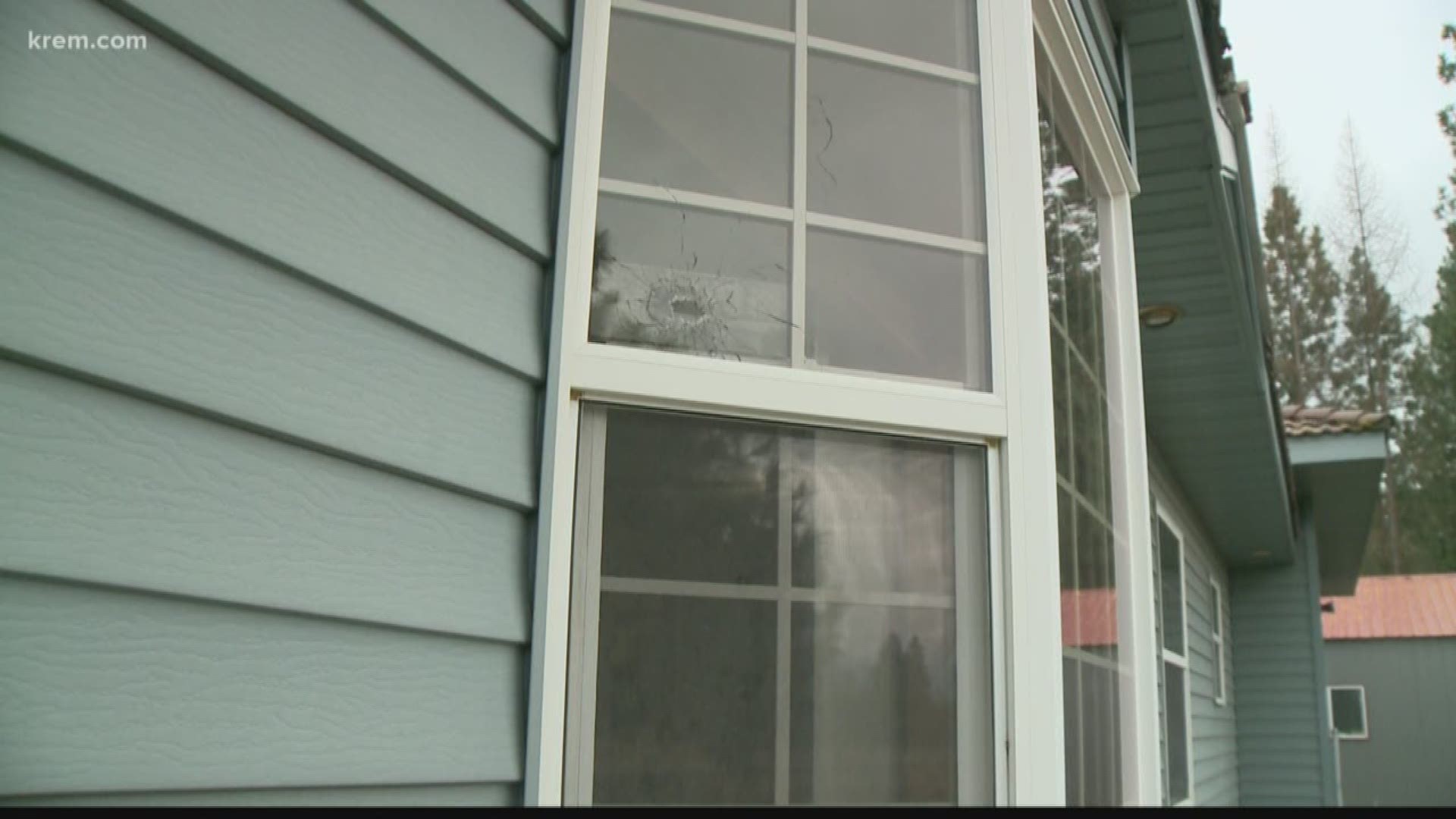 A North Idaho man was talking on the phone at his home when a stray bullet went right through his window.