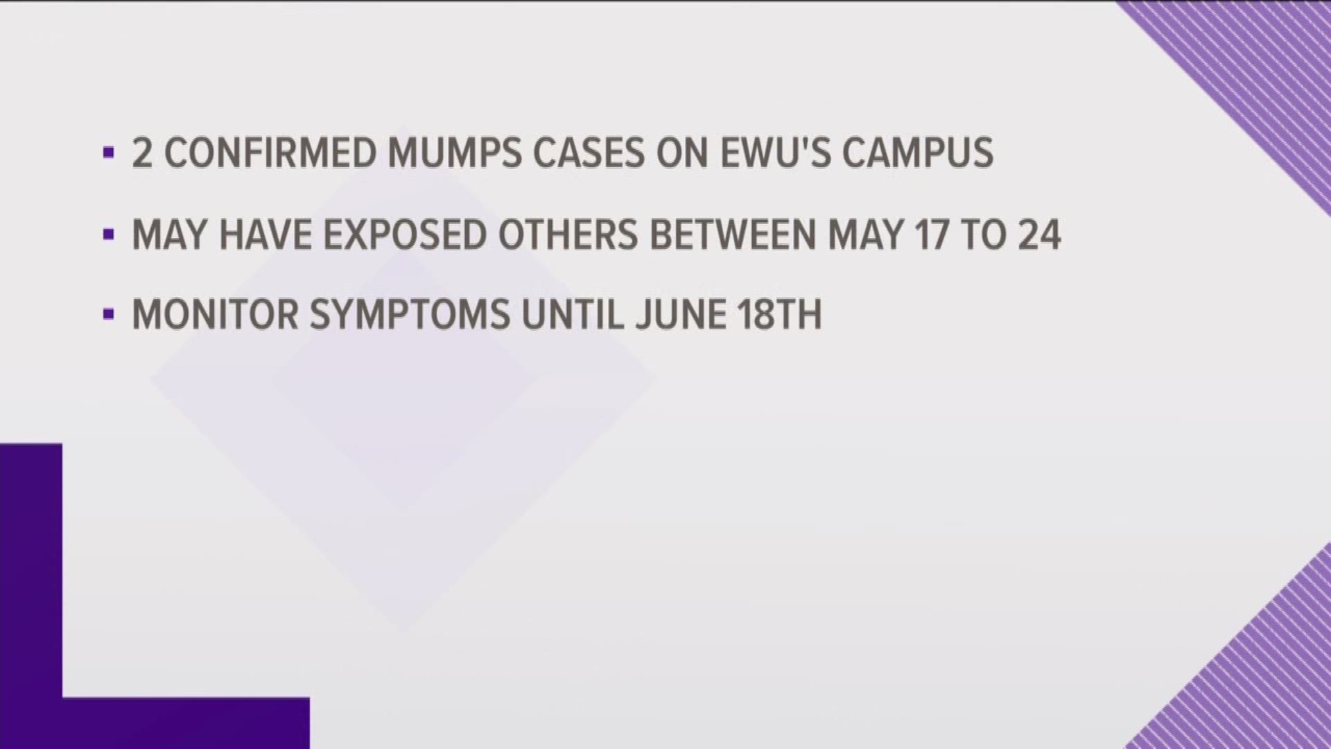 In an email sent out to people on campus, a student may have exposed others to the illness between May 17-24.