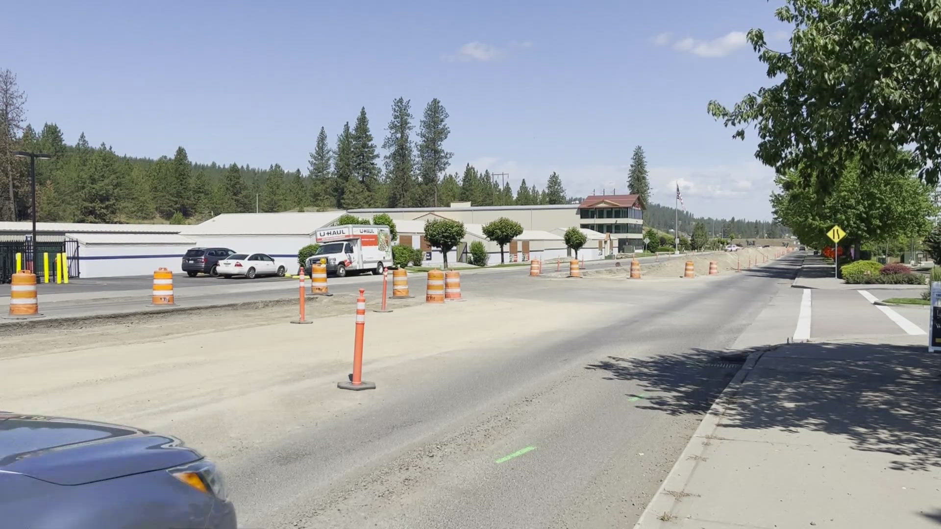 The road has been closed for weeks for a water project in the area.