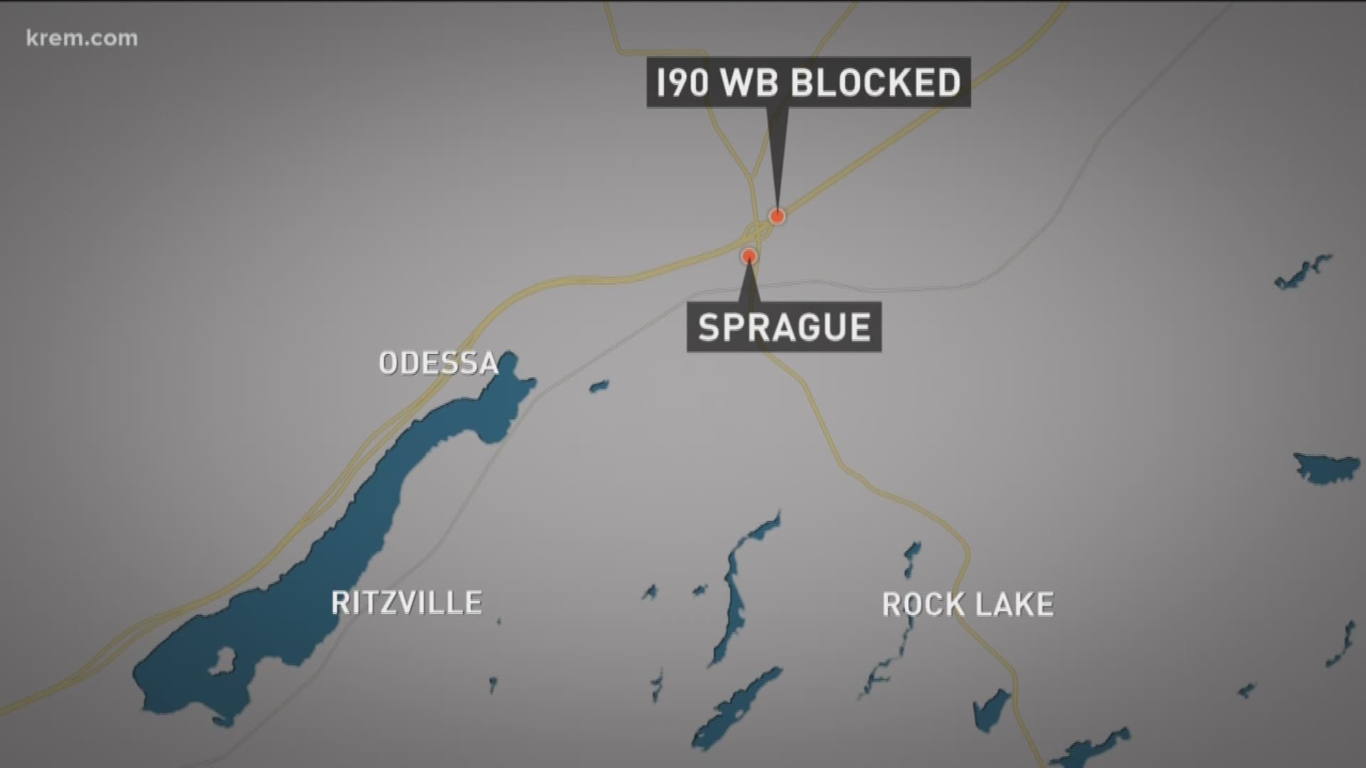 One person is dead after a two-semi crash on westbound I-90 five miles east of Sprague, Washington, according to Washington State Patrol troopers.