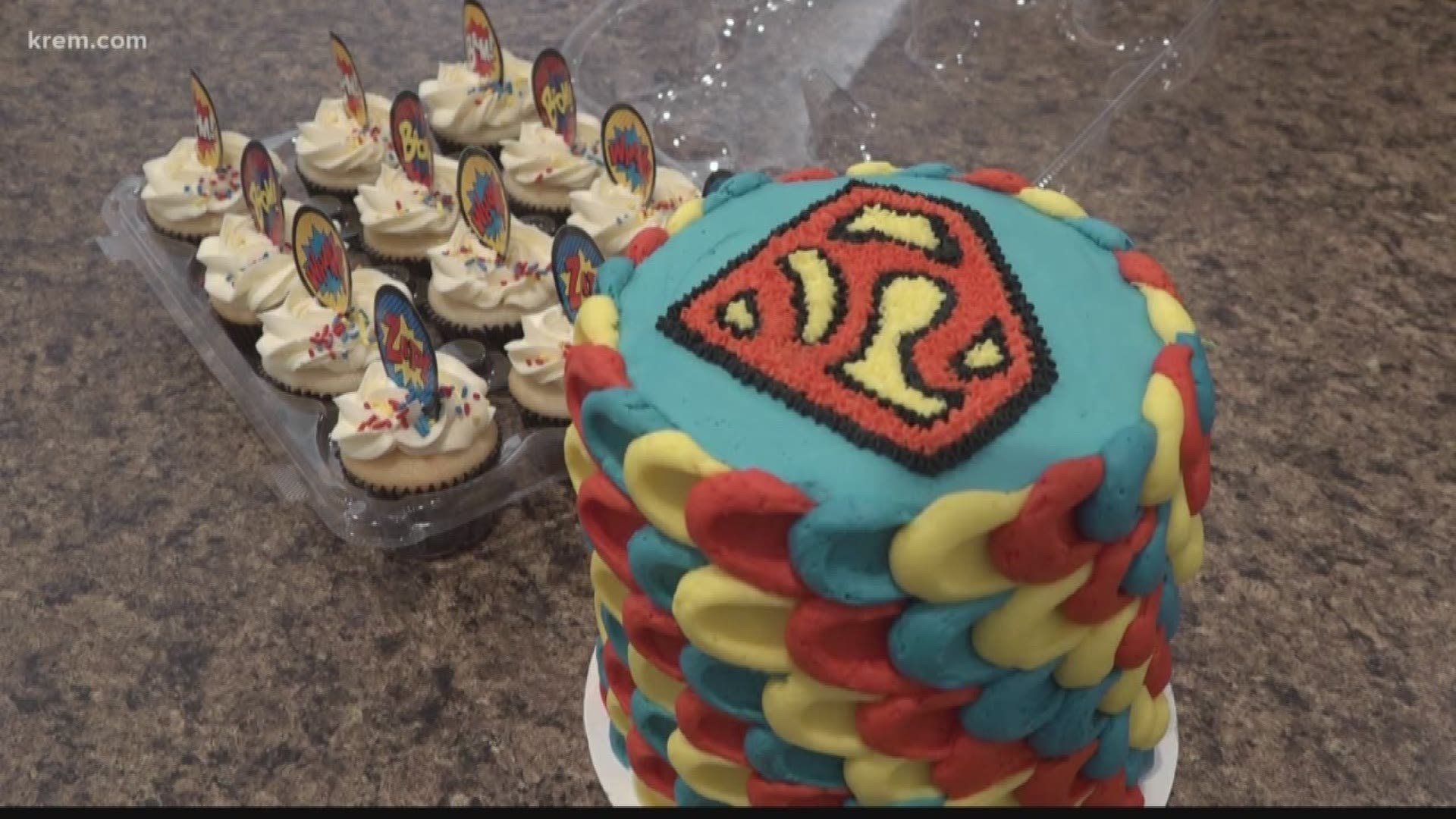 Levi Waterman's third birthday was extra special thanks to a local mom who made him a superman themed cake.