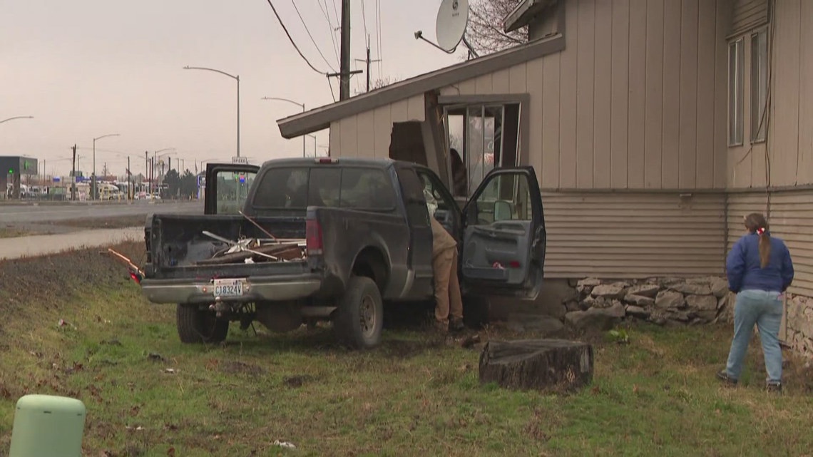 Truck drives into home in Airway Heights