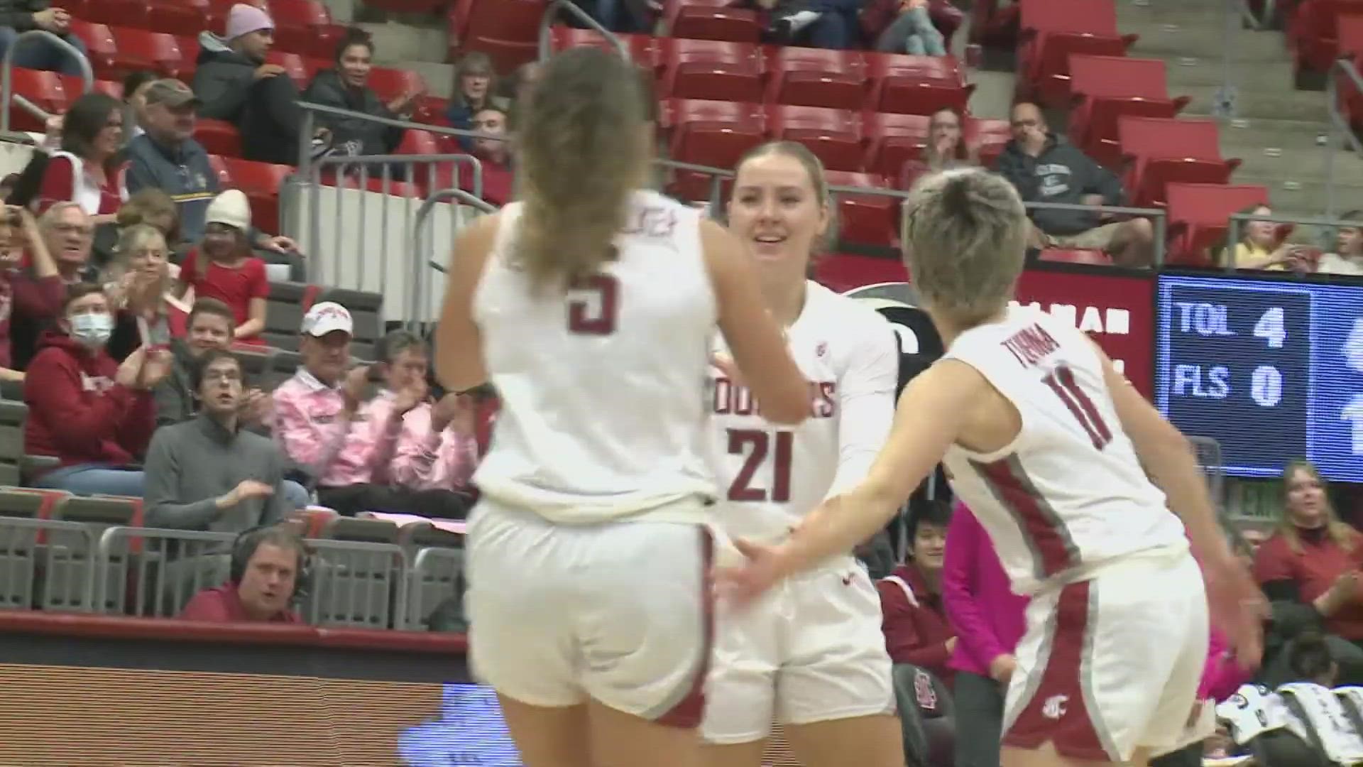 Seniors Bella Murekatete and Johanna Teder finished in double-figures to lead Washington State women's basketball to a win over Oregon.