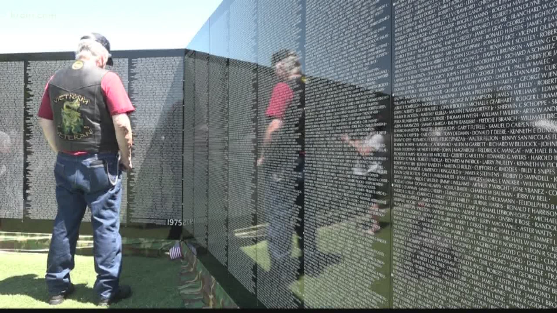 A half-size replica of the Vietnam Veterans Memorial in Washington, D.C. is on display in Medical Lake, Wash., through Monday.