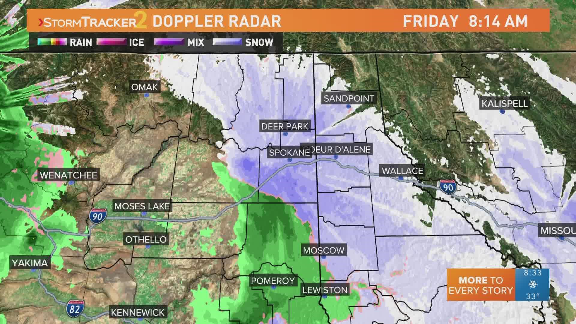 Spokane gets first snowfall of the season, few schools closed