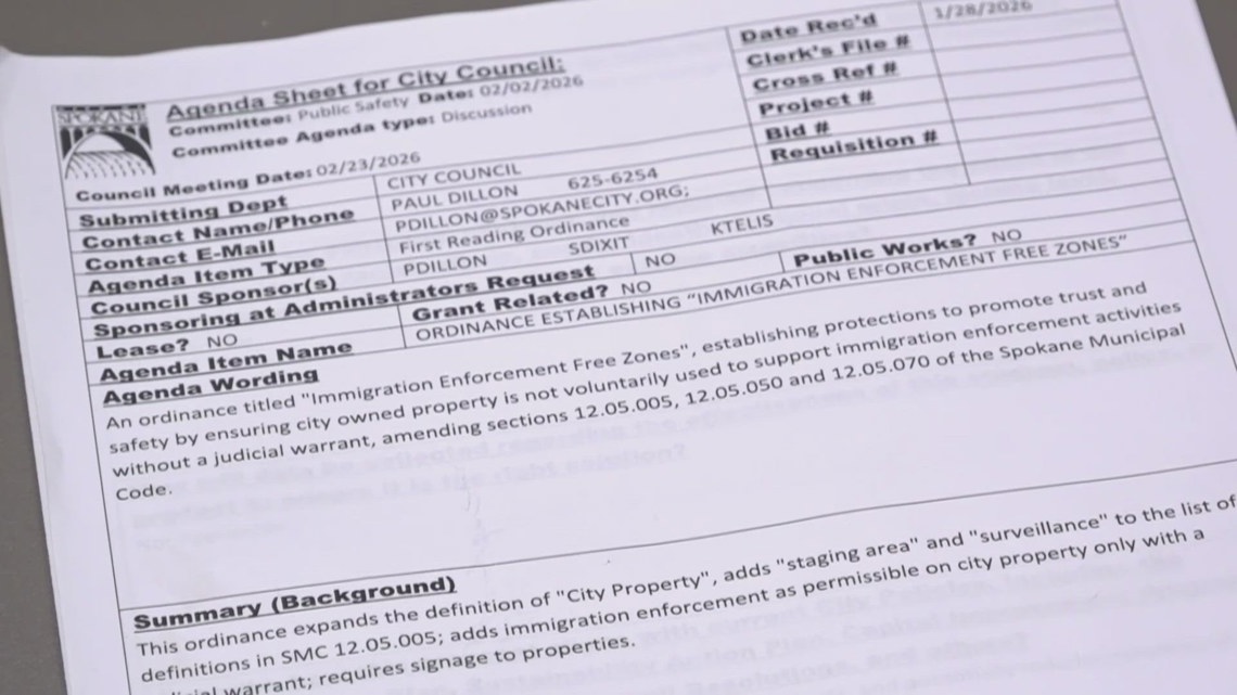 Spokane City Council considers ordinance to prohibit immigration enforcement on city property