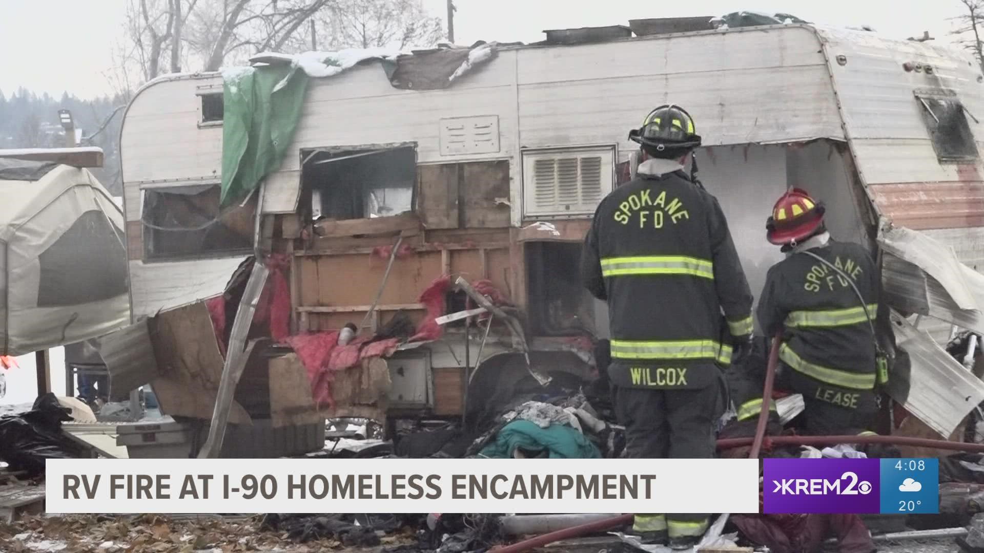Jewels Helping Hands Executive Director Julie Garcia told KREM 2 the homeless camp is not being evacuated at this time.