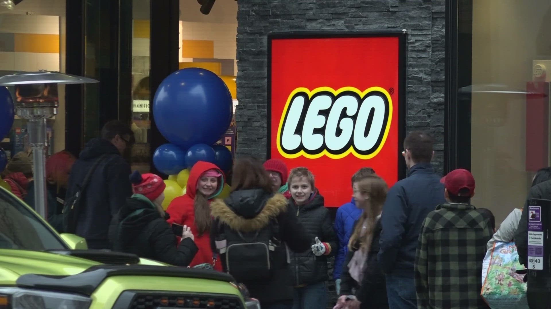 Hundreds of Lego fanatics lined up to be the first people inside of the store.