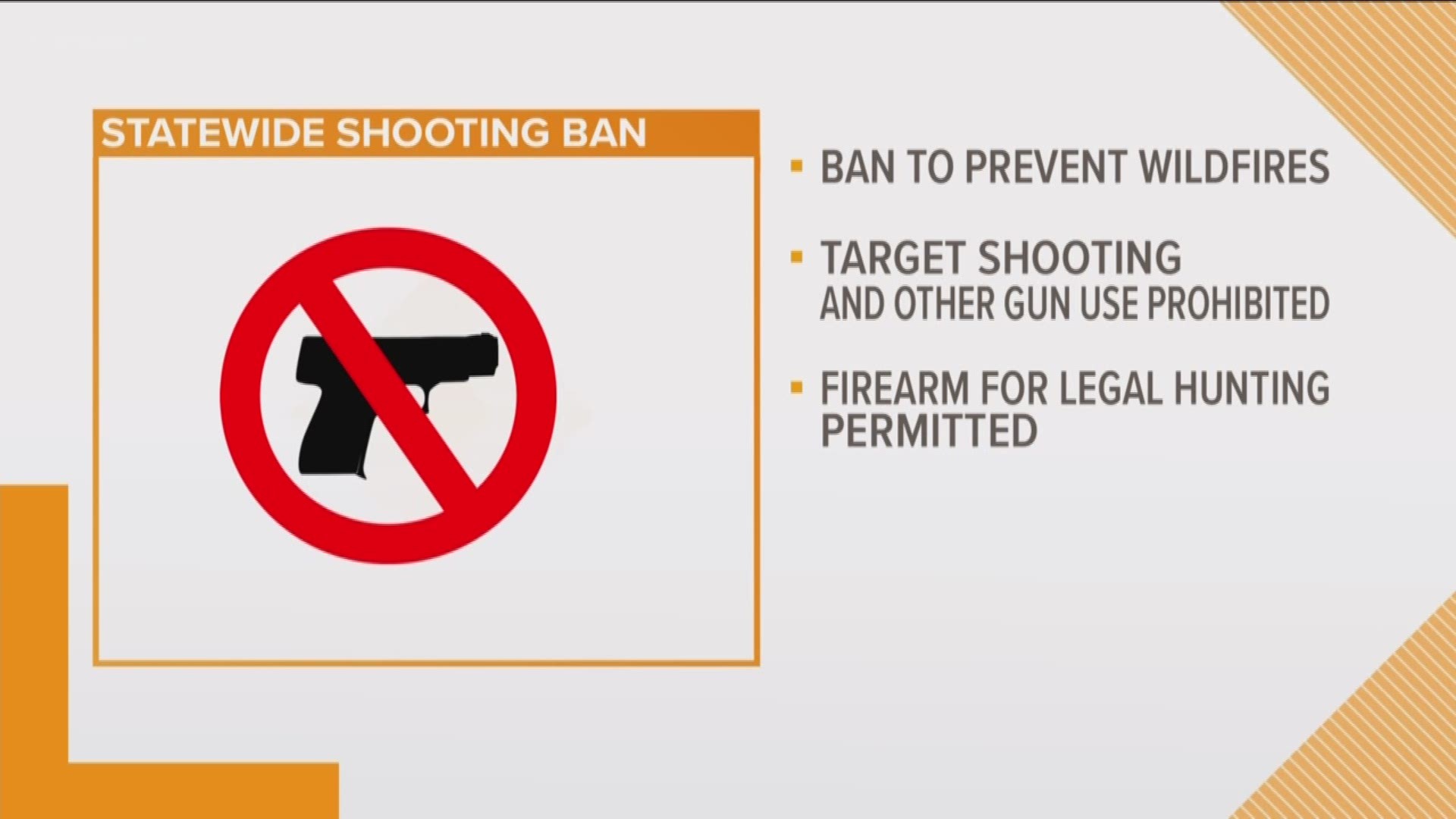 Statewide shooting ban begins Saturday (8-3-18)