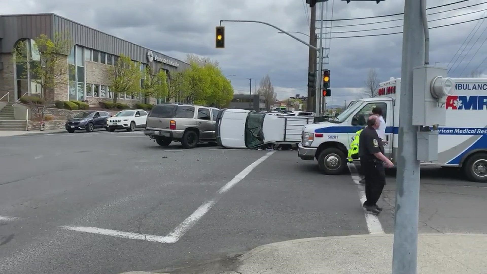 Several vehicles were involved in a crash near Boone and Lincoln in Spokane.