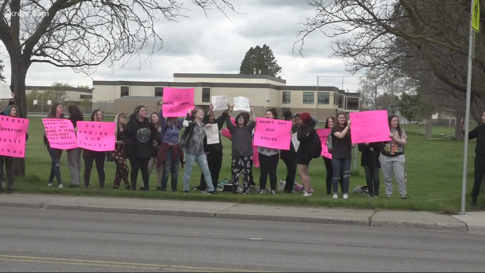 Multiple protests sparked across the country including one just outside of a Spokane  Garry Middle School today on the corner of Nevada and Central.