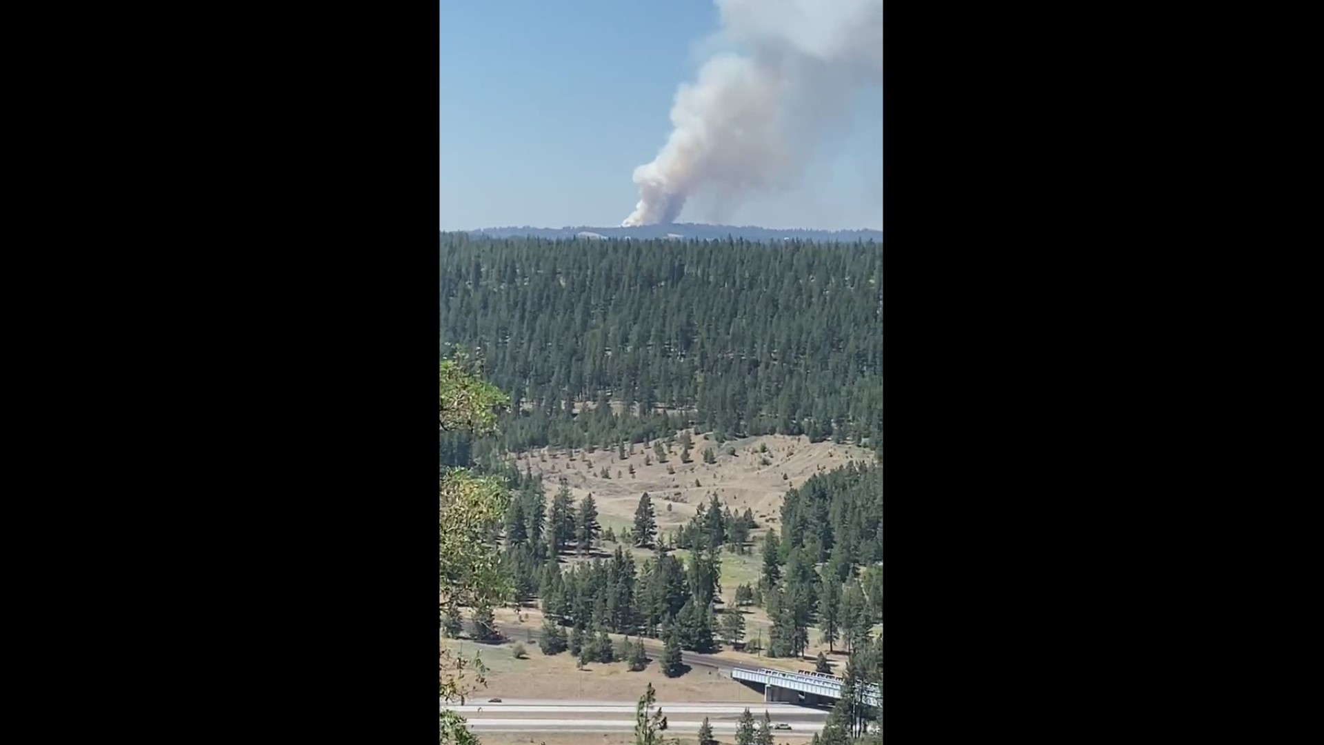 KREM 2 viewer Daryl Marx sent this video with a view of the Andrus Fire burning near Cheney from Spokane's South Hill.