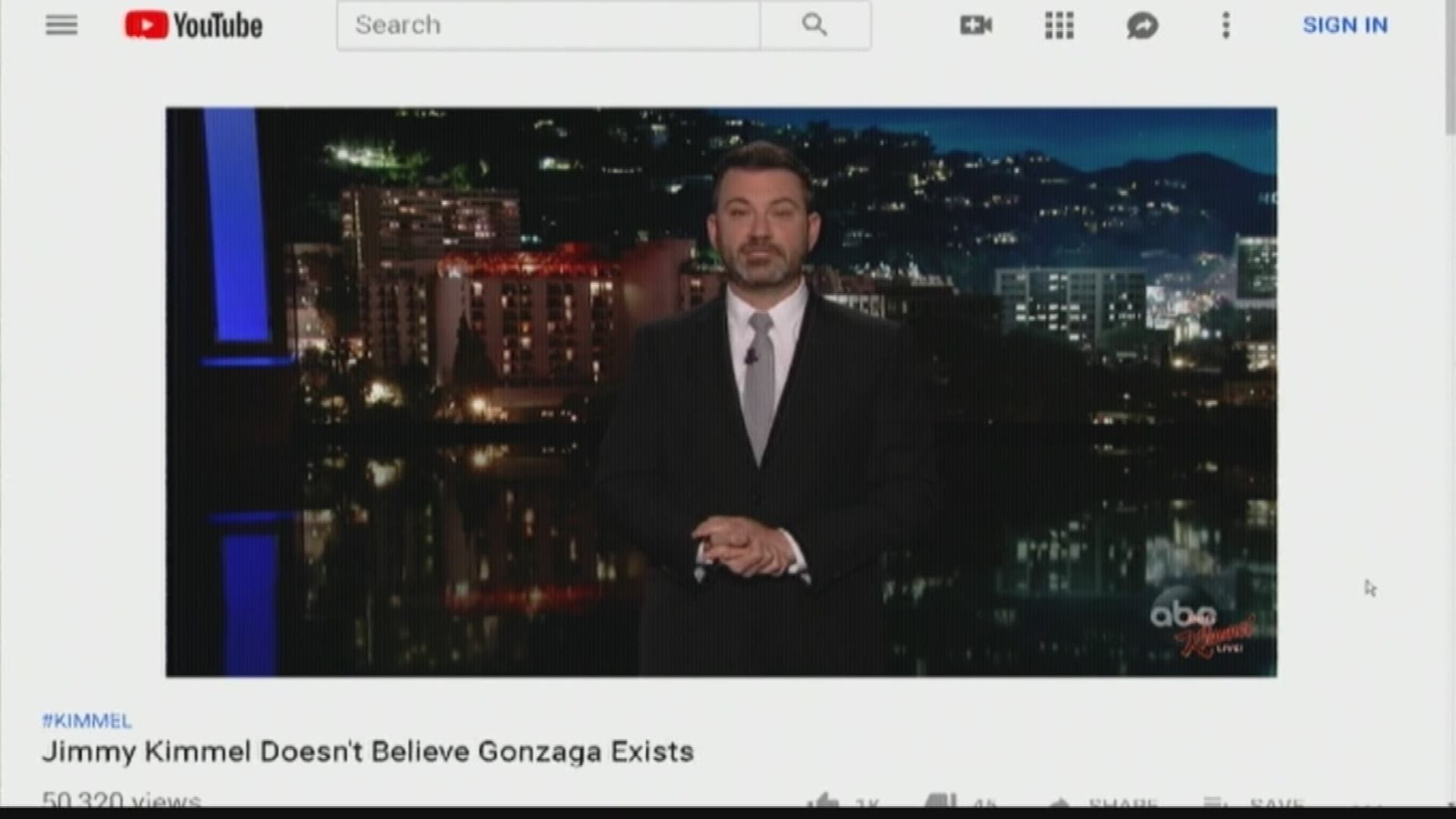Jimmy Kimmel may believe Gonzaga doesn't exist but he is still picking the Bulldogs to win it all during the NCAA Tournament.
