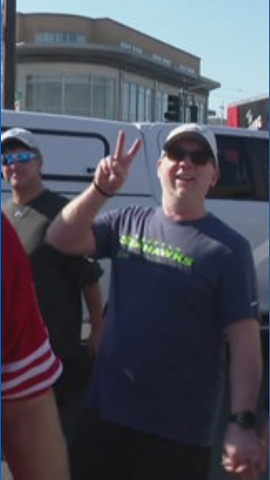 Fraser Roxburgh Seahawks fans taking over 'Niner Nation' in San Francisco | krem.com