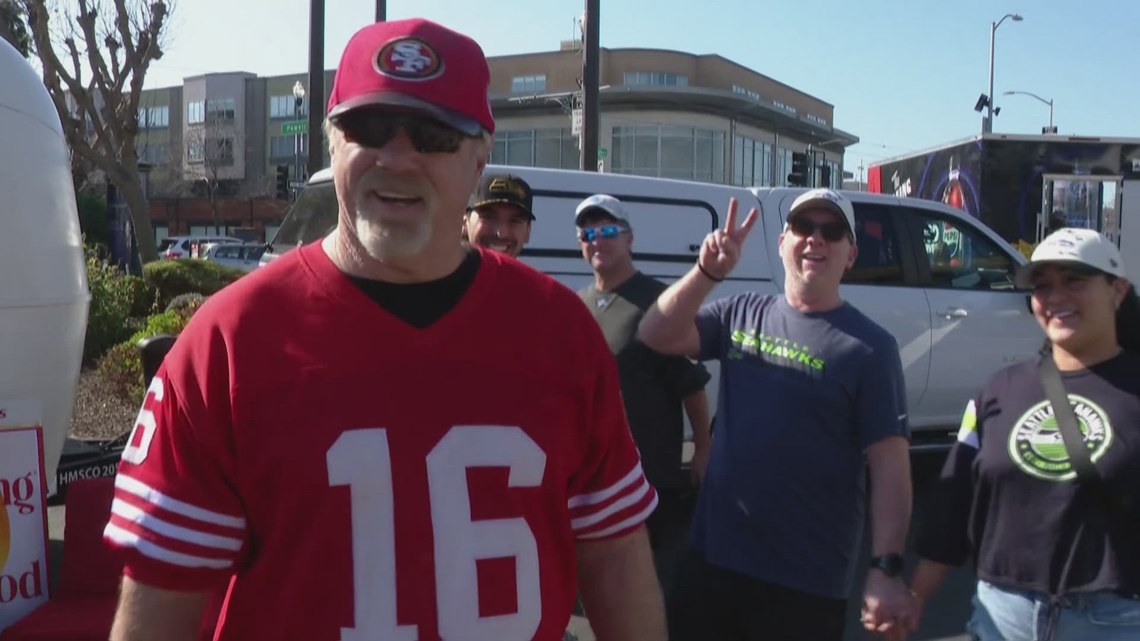 Fraser Roxburgh Seahawks fans taking over 'Niner Nation' in San Francisco | krem.com