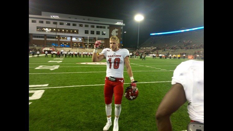 EWU's Cooper Kupp accepts Super Bowl MVP trophy in Monday morning press  conference