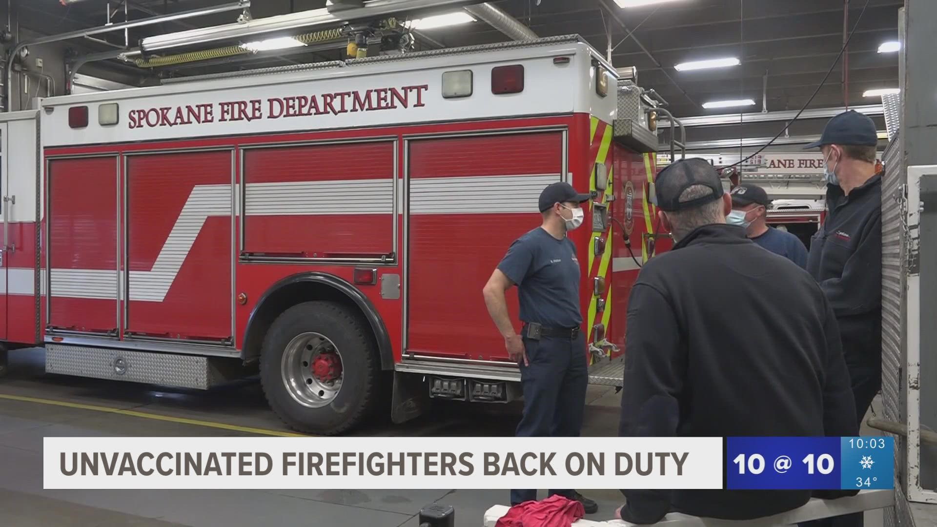 In October of 2021, several Spokane firefighters who refused to get vaccinated were pulled from local fire stations.