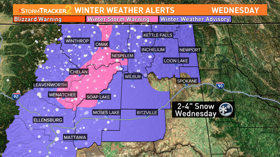 Spokane weather forecast More snow moves in starting Wednesday