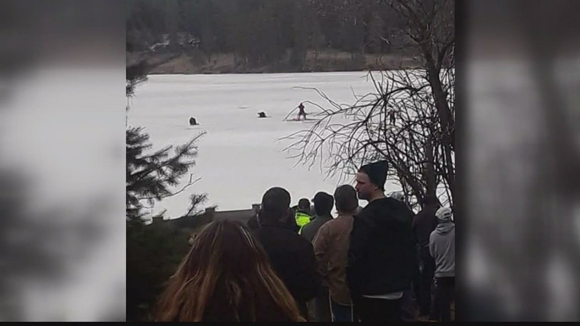 Two teens rescued after falling through ice at Avondale Lake (3-17-18)