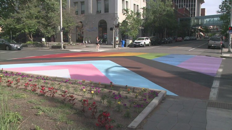 Downtown Spokane Pride mural