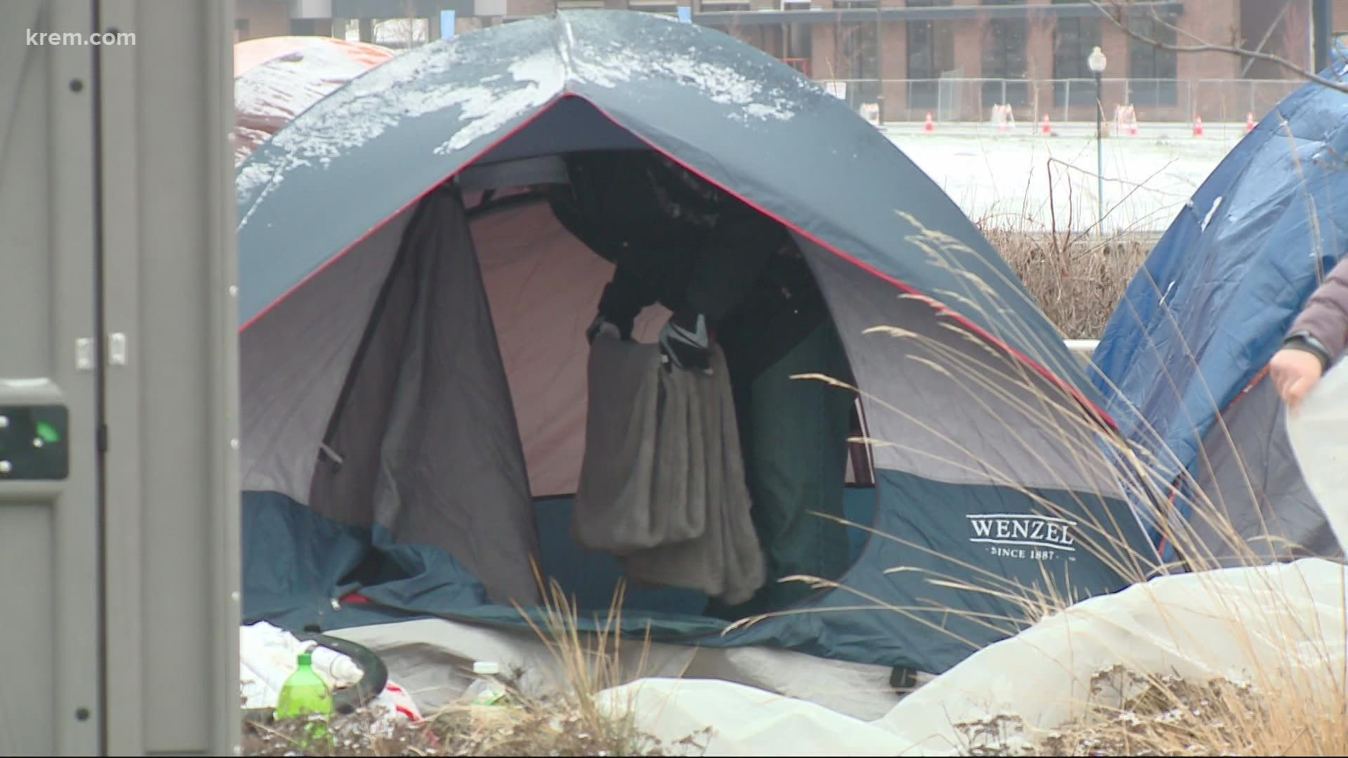 Campers in downtown Spokane were told to leave by Thursday morning. The campers are protesting what they say is a lack of shelter space in Spokane.