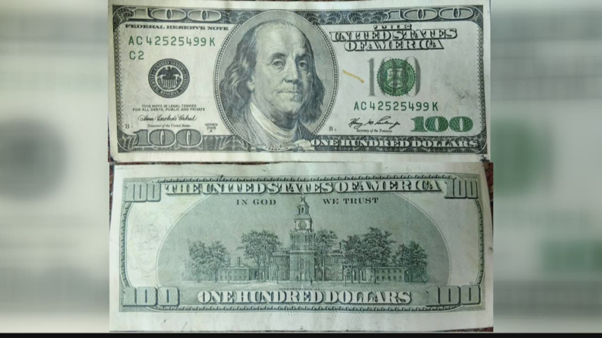 The employee said she wanted to warn the community because most people and businesses will not even notice they are fake. She could tell it was a counterfeit bill for a few reasons.