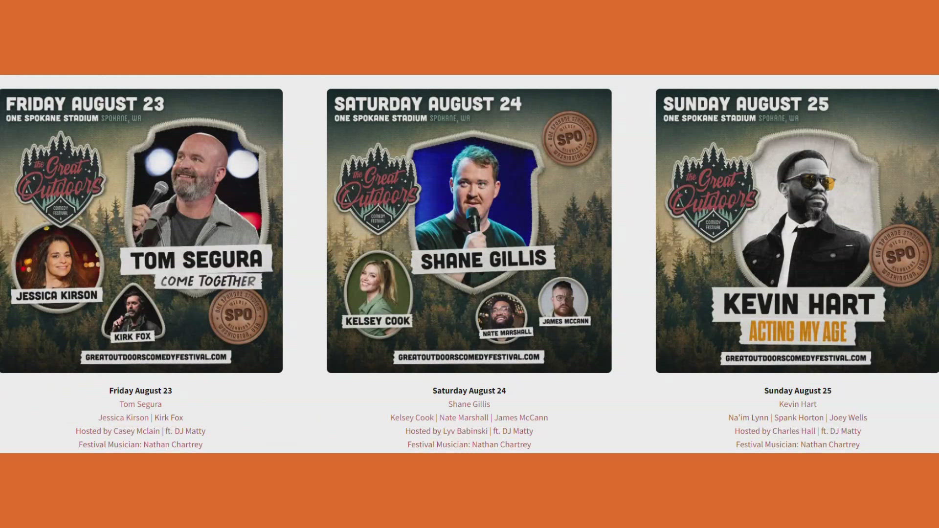 The Great Outdoor Comedy Festival will bring in big names in comedy for the entire weekend starting August 23.