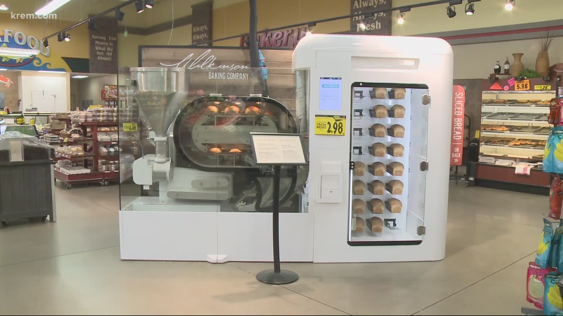 The machines from Wilkinson Baking Company makes fresh loaves of bread in full view of customers.