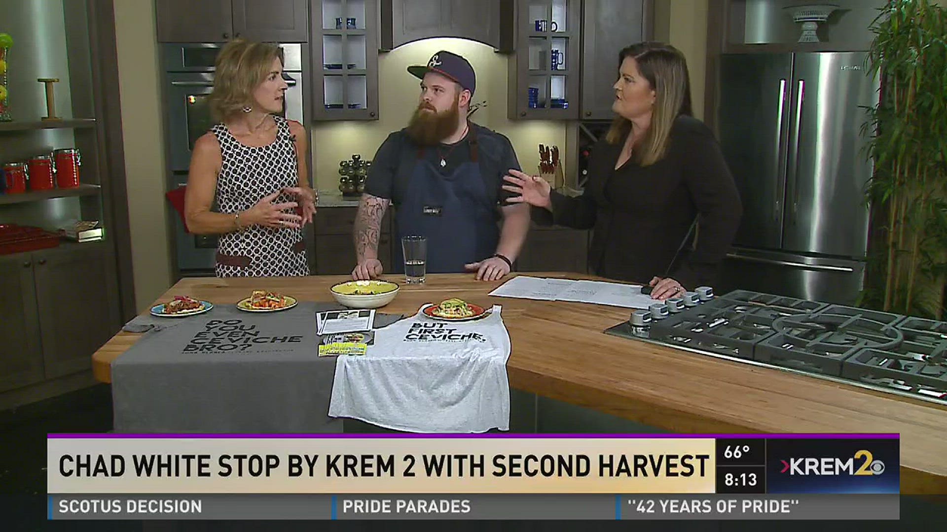 Chef Chad White shows off his ceviche dish on KREM 2