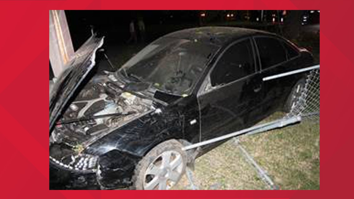 Spokane DUI suspect takes out power poles, crashes into yard | krem.com