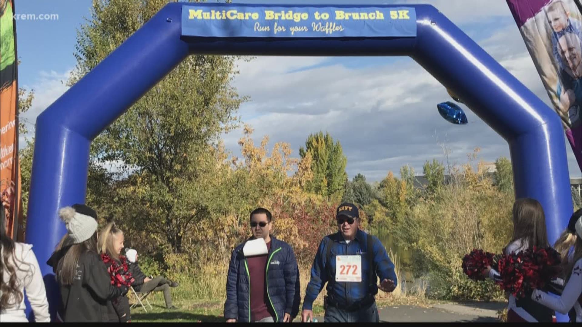 After participants completed the three-mile course, they were greeted at WSU Spokane Campus by the smell of waffles, bacon and eggs in the air. 100 percent of the proceeds from registrations and sponsorships went toward the Community Cancer Fund.