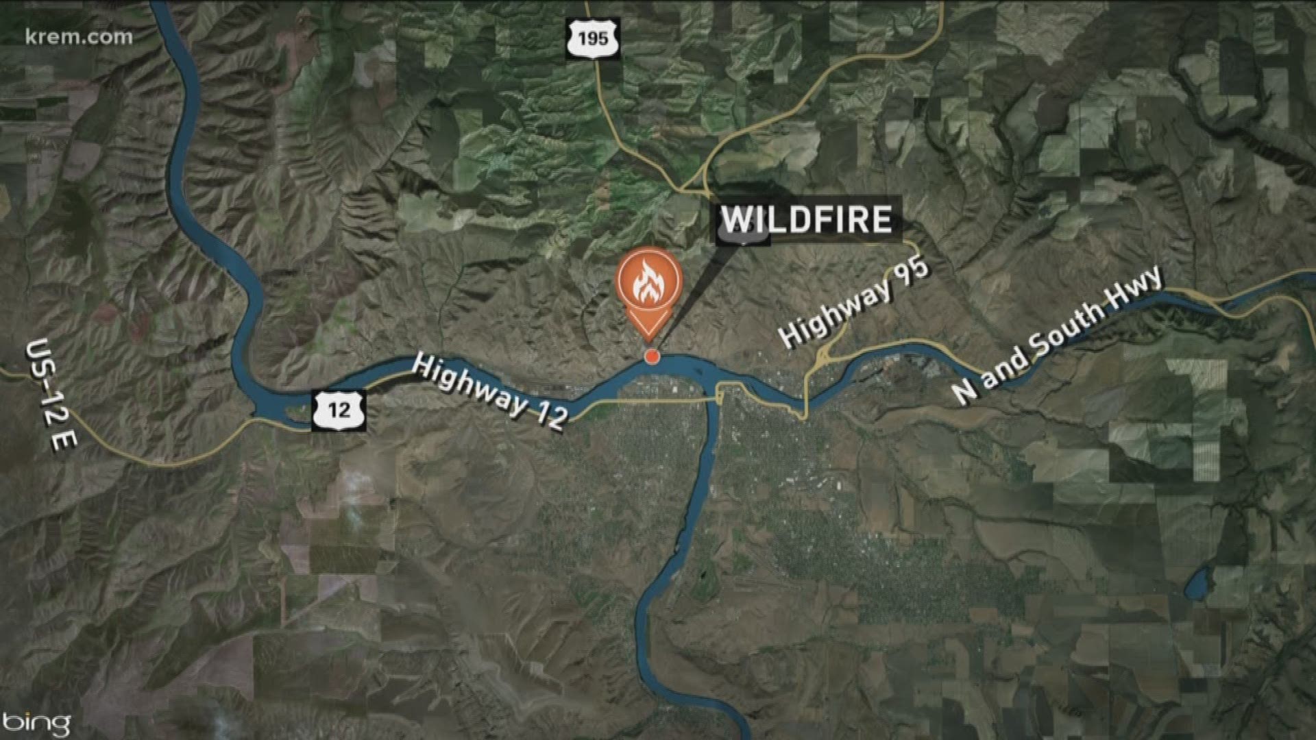 Officials said the fire is close to the Nisqually John Landing, south of Pullman.