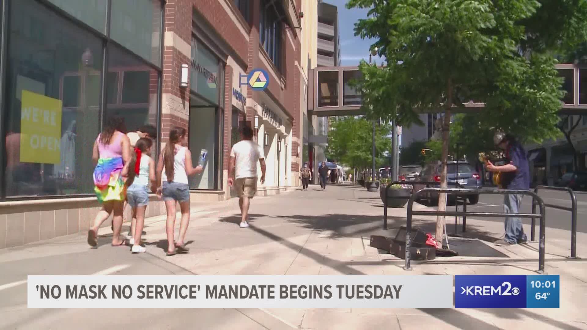 Governor Inslee ordered all businesses must refuse customers not wearing masks.