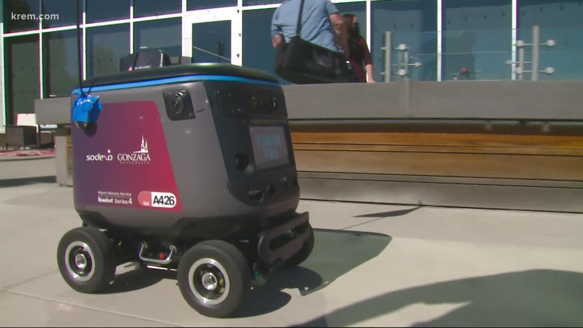 The robots will pick up food from restaurants on campus and deliver them anywhere on campus.