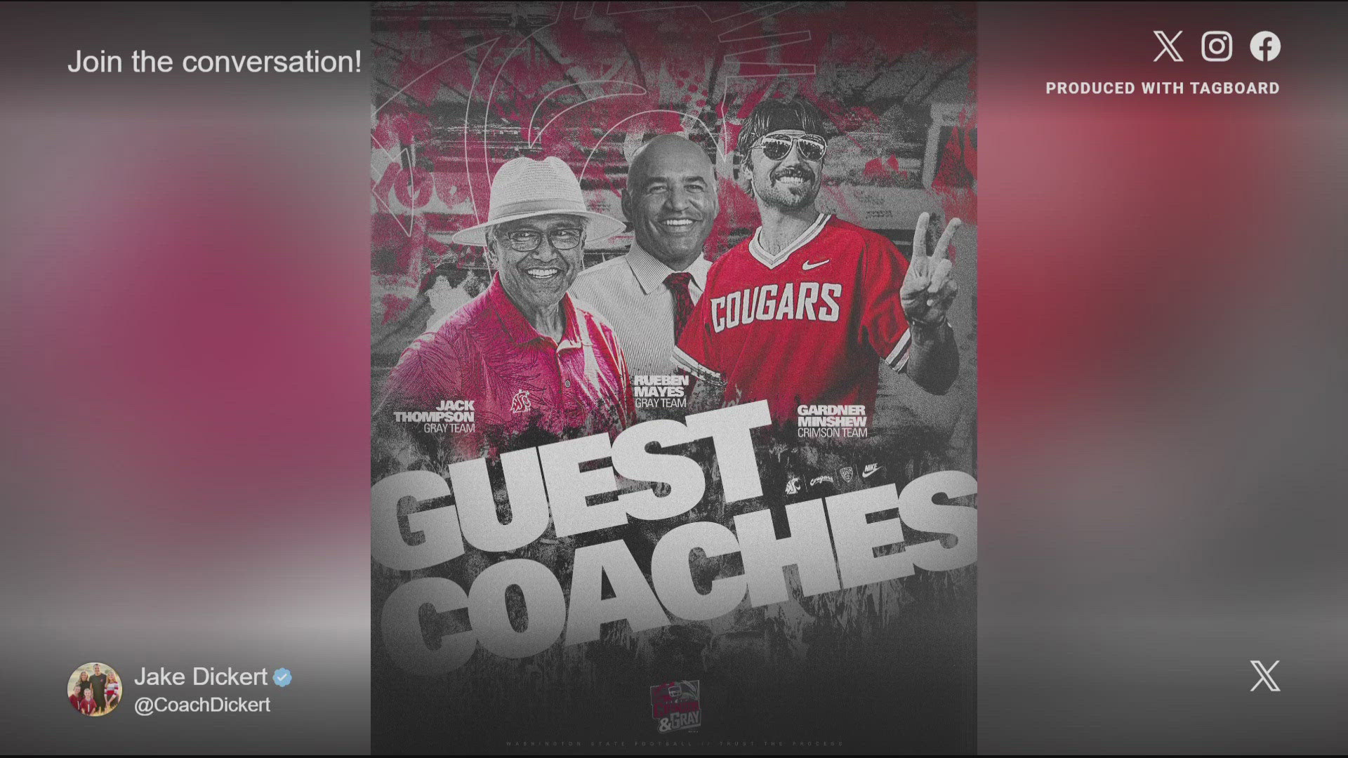He will be a guest coach alongside several other special guests in Pullman.