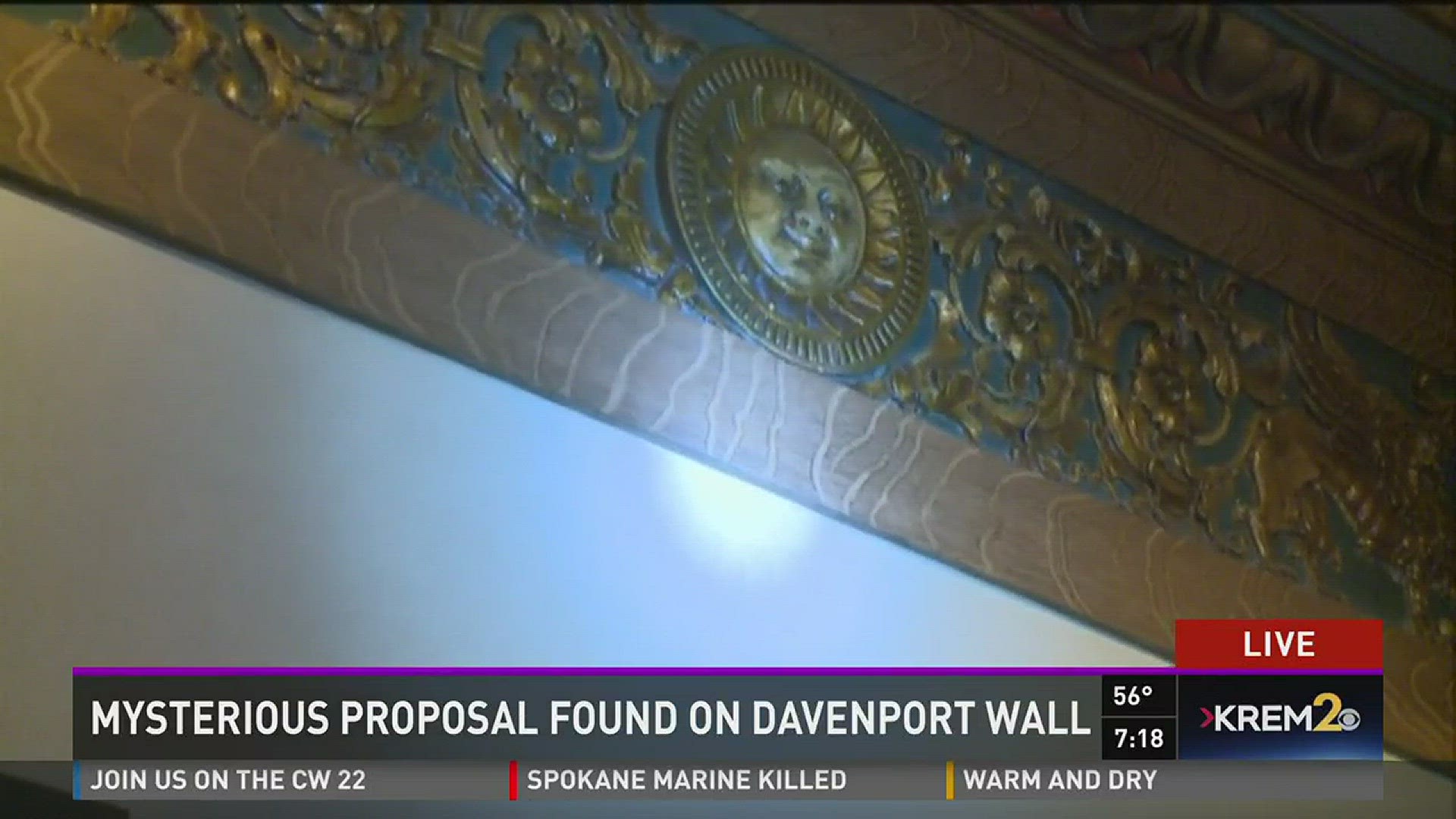 A mysterious marriage proposal is hidden on the wall in the Davenport