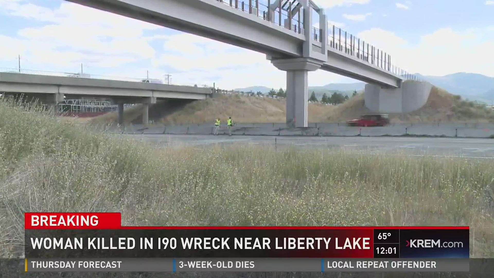 Woman killed in I90 wreck near Liberty Lake