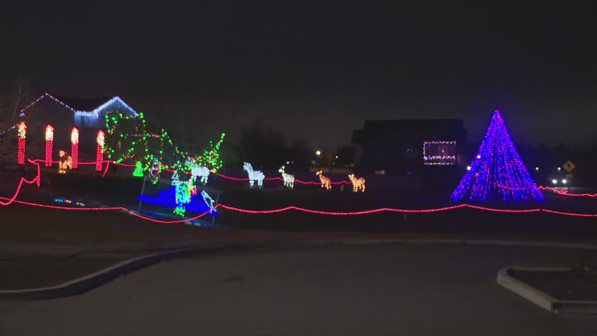 All 10 acres of Orchard Park is now decorated for the holidays with Christmas lights! The display is free to the public and open 24 hours a day, 7 days a week.