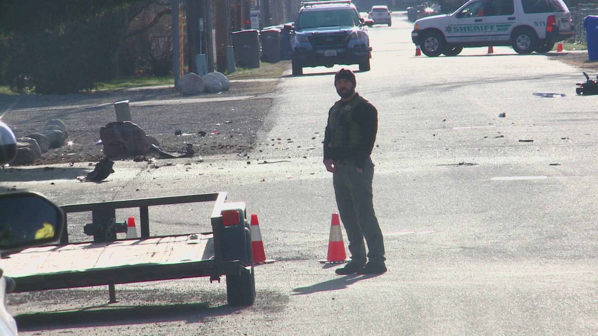 East Valleyway Avenue at North McDonald Road were closed for the investigation into the crash.