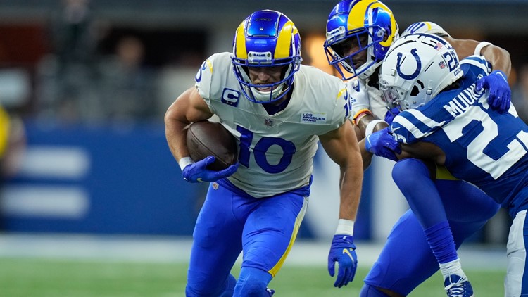 September 19, 2021: Los Angeles Rams wide receiver Cooper Kupp (10) during  NFL football game action between the Los Angeles Rams and the Indianapolis  Colts at Lucas Oil Stadium in Indianapolis, Indiana.