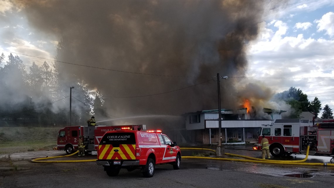 Photos Fire burning on NW Blvd. in Coeur d'Alene
