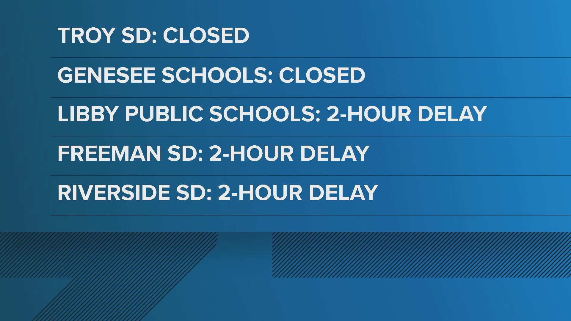Here is what you need to know about school closures and delays across the Inland Northwest.