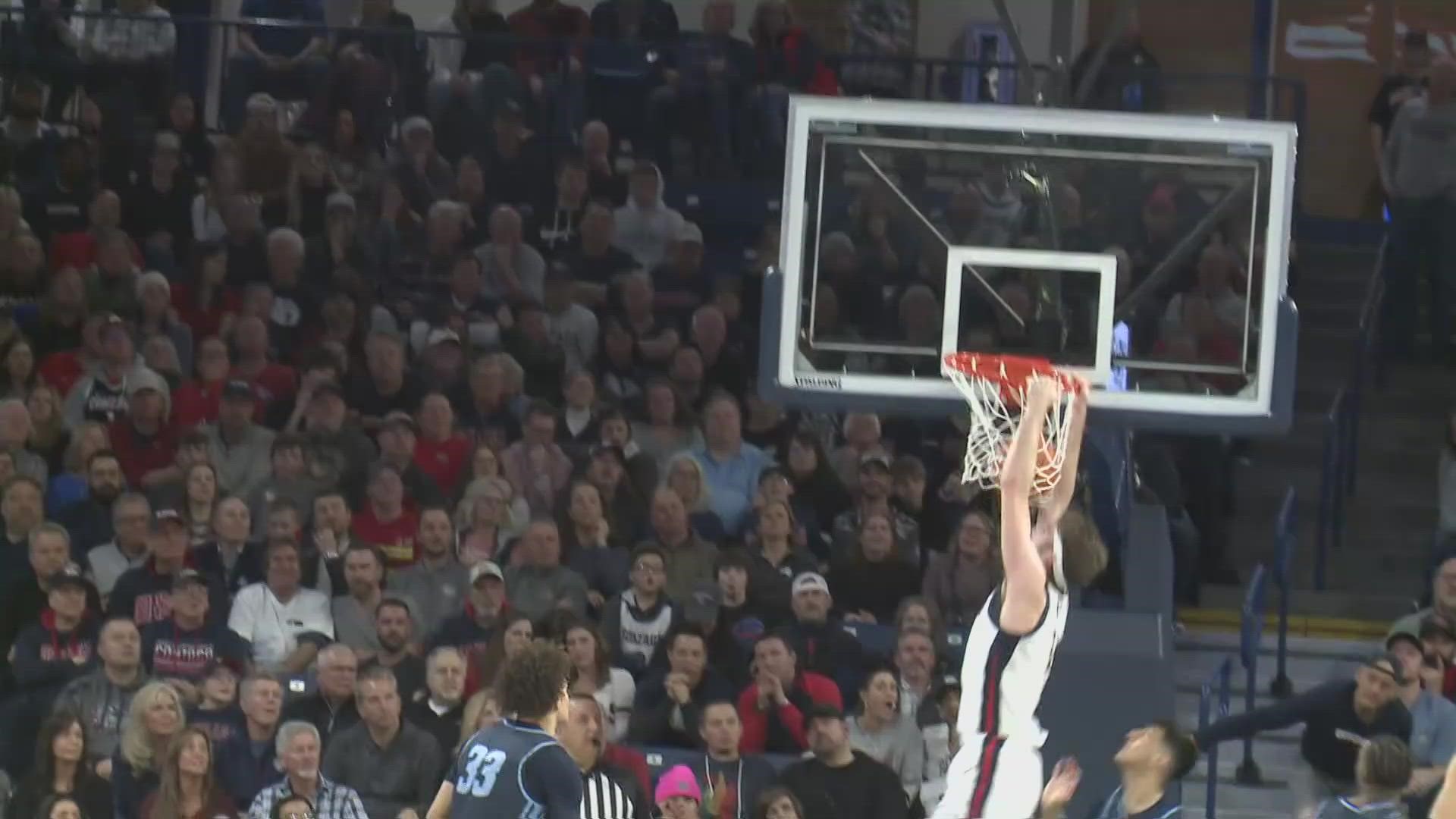 Drew Timme had 22 points and 13 rebounds to help No. 12 Gonzaga beat San Diego 97-72.