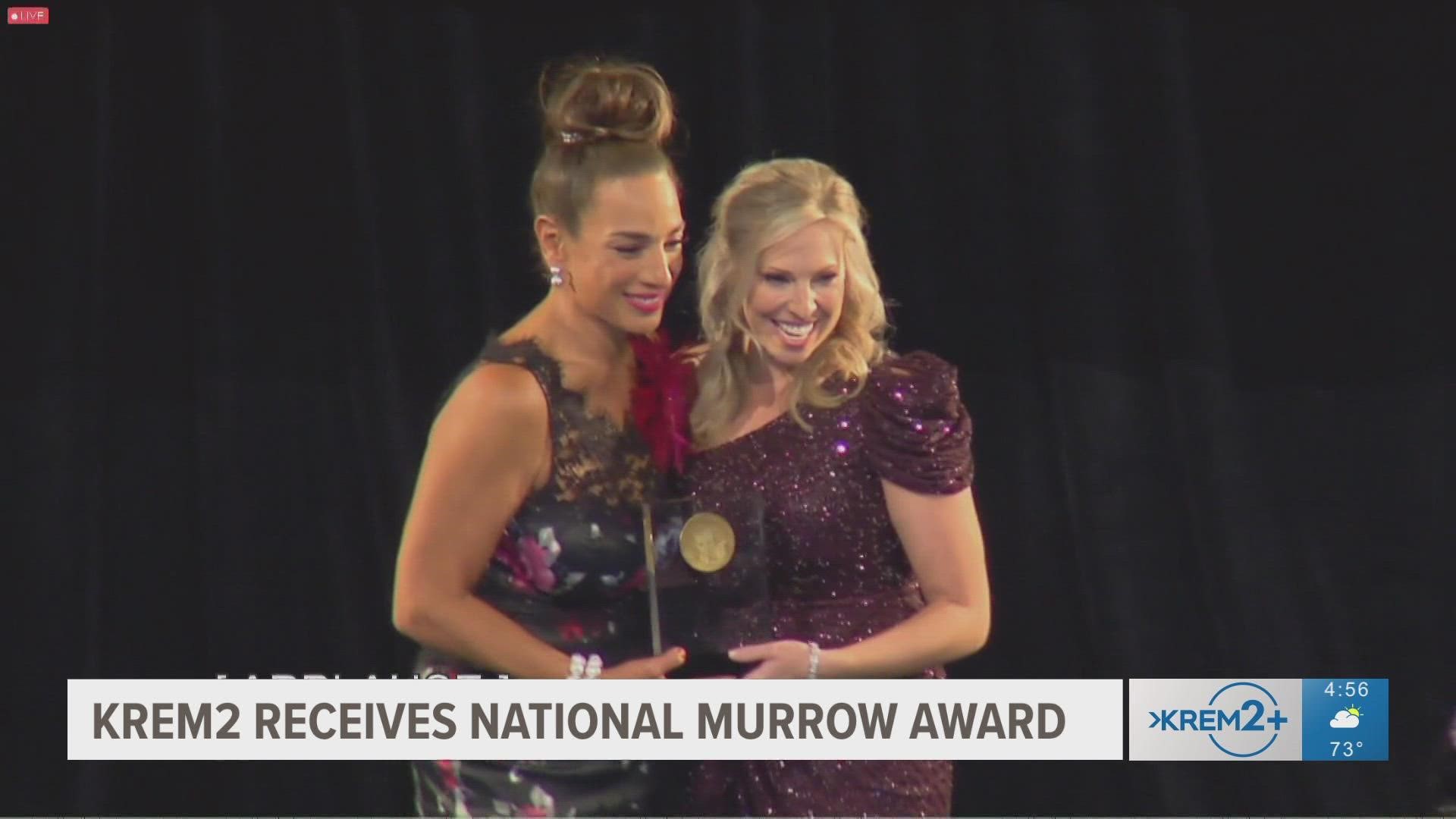 KREM 2 News' Whitney Ward, Brett Allbery receive National Edward R